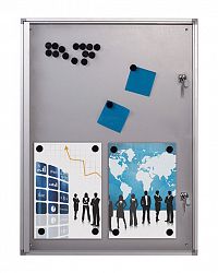 Информационная магнитно-маркерная доска с дверцей (600x900мм)